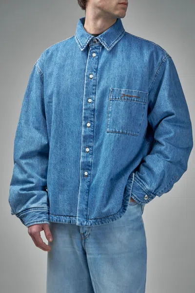 Jacquemus The Boulanger Puffed Denim Overshirt In Blue