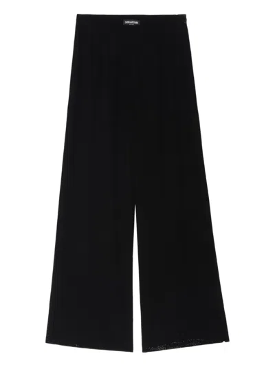 Zadig & Voltaire Womens Black Papel Low-rise Woven Trousers In Black
