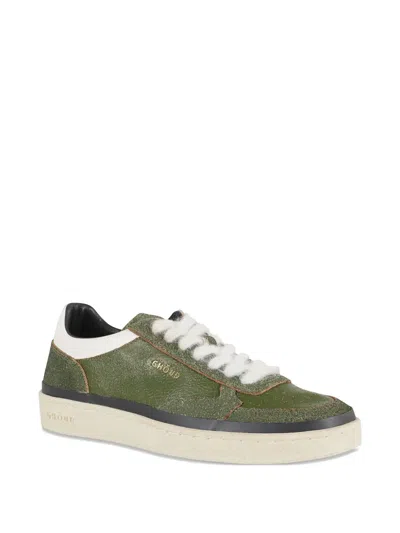 Ghoud Brushed Low Sneakers With Suede Inserts In Green