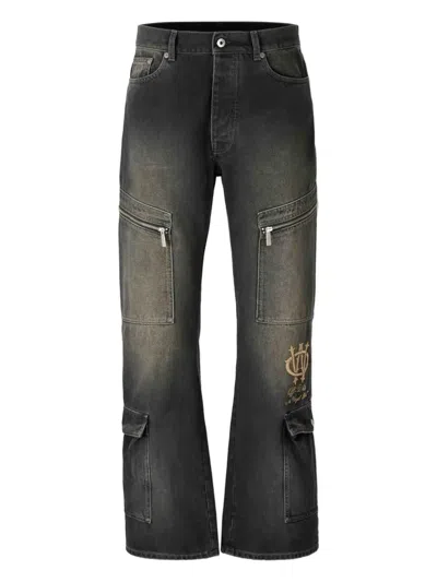 口袋喇叭牛仔裤