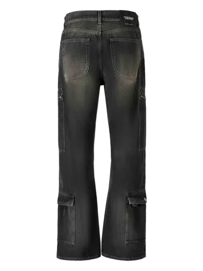 口袋喇叭牛仔裤