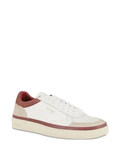 Ghoud Ghōud 'pads' Sneakers In White And Beige Leather In Multi