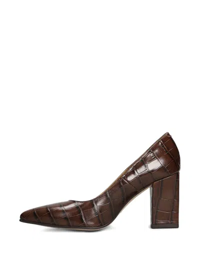 Pedro Miralles Pointed Block-heel Pumps In Brown