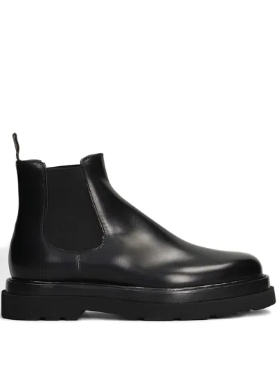 Paul Smith Black Leather Beard Chelsea Boots In Black