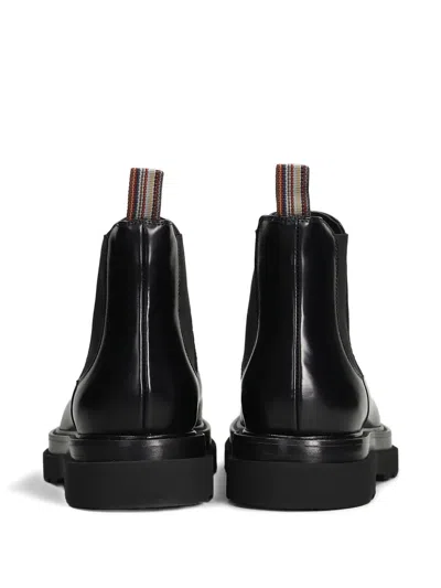 Paul Smith Black Leather Beard Chelsea Boots In Black