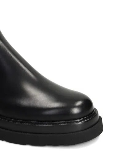 Paul Smith Black Leather Beard Chelsea Boots In Black