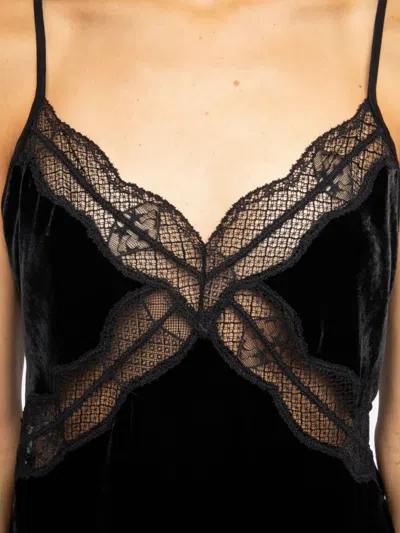 Zadig & Voltaire Womens Black Cishi Lace-embroidered Velvet Cami Top In Black