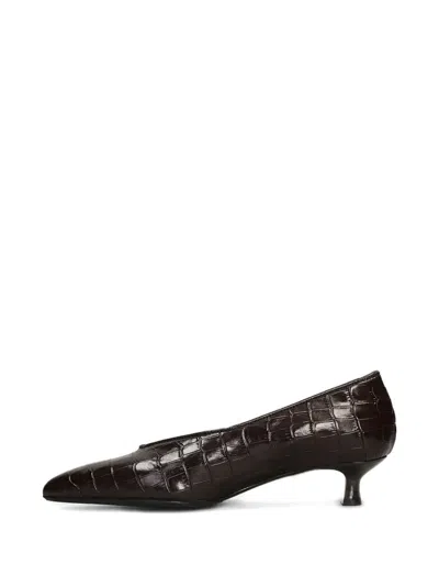 L Arianna Pointed-toe Crocodile-effect Pumps In Multi