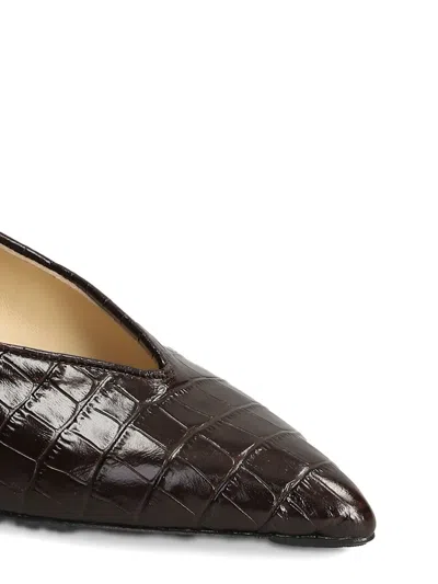 L Arianna Pointed-toe Crocodile-effect Pumps In Multi