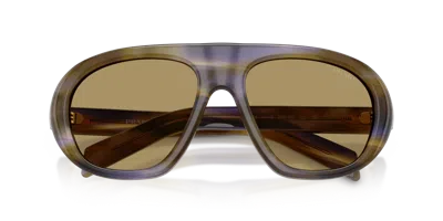 Prada Pr C05s 23g70g Laguna A Righe Glasses In Brown