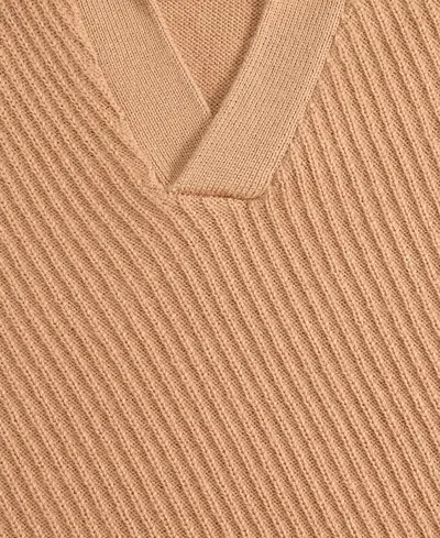 Alfani Men's Long Sleeve Textured Polo Sweater, Macy's Exclusive In Brown