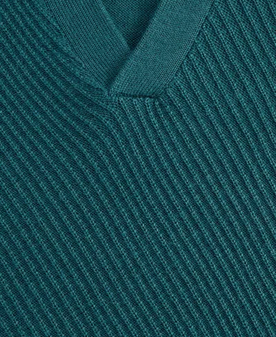 Alfani Men's Long Sleeve Textured Polo Sweater, Macy's Exclusive In Green