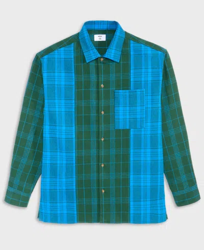 Mode Of One Men's Long-sleeve Cotton Plaid Shirt, Macy's Exclusive In Green