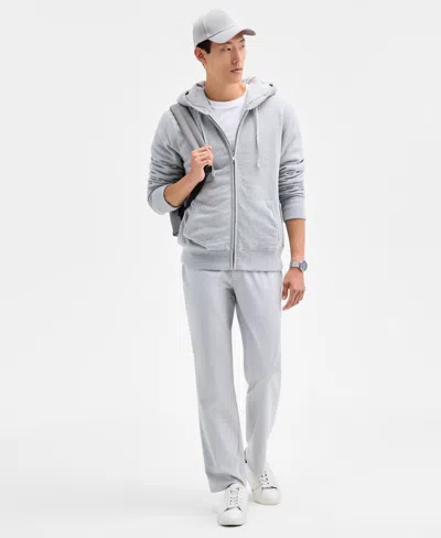Alfani Men's Milano Long Sleeve Double Knit Zip-front Hoodie, Macy's Exclusive In Blue