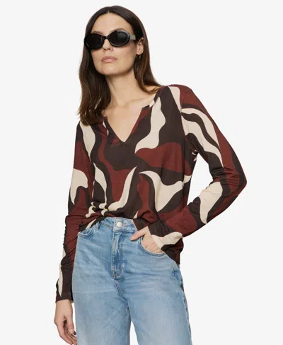 Sanctuary Perfect Notch Print Long Sleeve T-shirt In Multi
