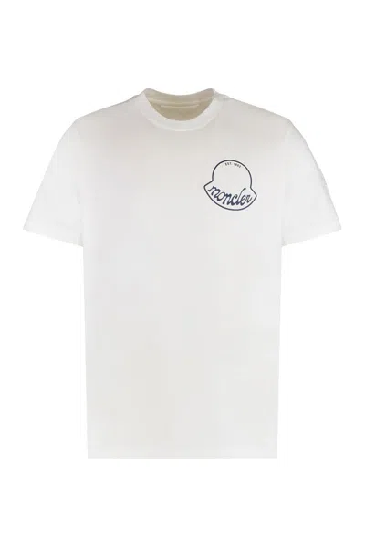 Moncler Printed T-shirt In Cotton In White