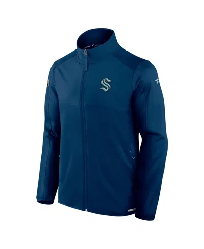 Fanatics Men's Navy Seattle Kraken Authentic Pro Rink Fleece Full-zip Jacket In Blue