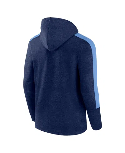 Fanatics Men's Heather Navy Tennessee Titans Gains Full-zip Hoodie In Blue