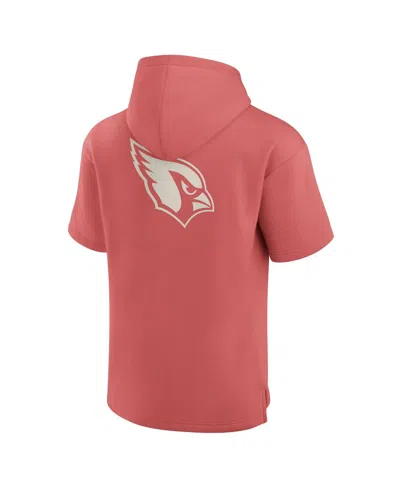 Fanatics Men's Red Arizona Cardinals Elements Future Ground Lettering Short Sleeve Pullover Hoodie In Red