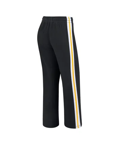 Wear By Erin Andrews Black Pittsburgh Steelers Color-block Straight Leg Pants In Black