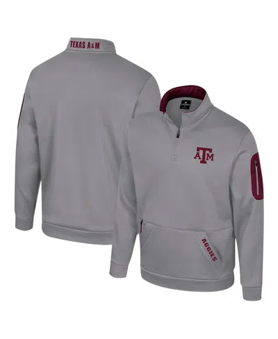Colosseum Men's Gray Texas A&m Aggies Mainframe Quarter-zip Fleece Jacket In Gray