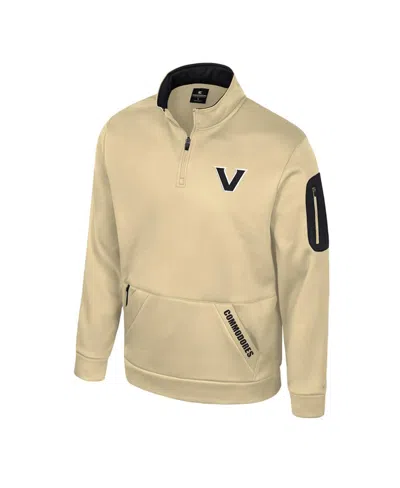 Colosseum Men's Gold Vanderbilt Commodores Mainframe Quarter-zip Fleece Jacket In Neutral