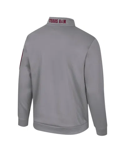 Colosseum Men's Gray Texas A&m Aggies Mainframe Quarter-zip Fleece Jacket In Gray