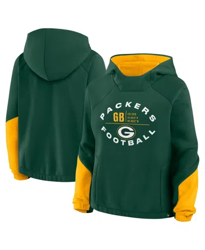 Fanatics Women's Green Green Bay Packers Oversizedâ Redzone Bubble Screen Pullover Hoodie In Green