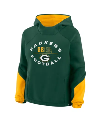 Fanatics Women's Green Green Bay Packers Oversizedâ Redzone Bubble Screen Pullover Hoodie In Green
