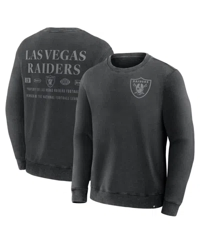 Fanatics Men's Black Las Vegas Raiders Deep Route Pullover Sweatshirt In Gray
