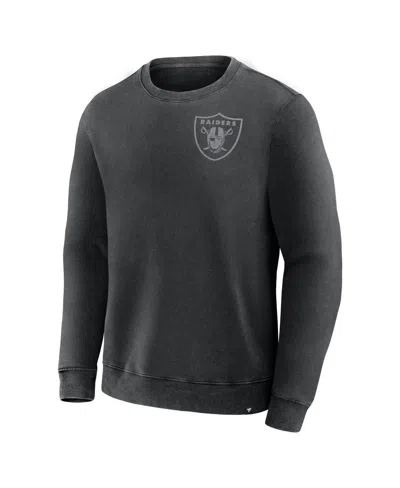 Fanatics Men's Black Las Vegas Raiders Deep Route Pullover Sweatshirt In Gray