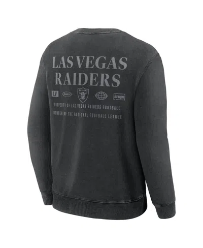 Fanatics Men's Black Las Vegas Raiders Deep Route Pullover Sweatshirt In Gray