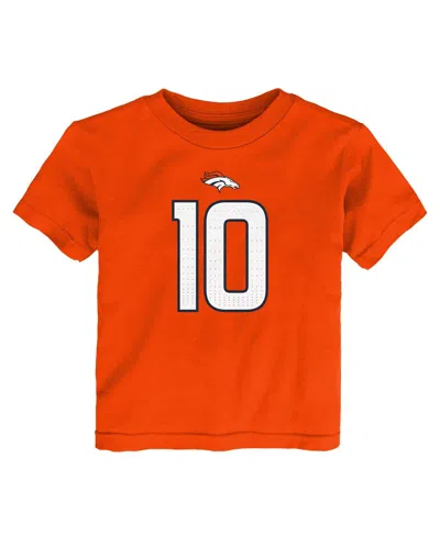 Nike Toddler Bo Nix Orange Denver Broncos Player Name Number T-shirt In Orange