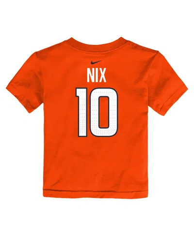 Nike Toddler Bo Nix Orange Denver Broncos Player Name Number T-shirt In Orange