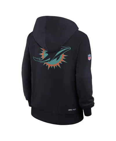 Nike Pitch Blue Miami Dolphins 2025 Rivalries Collection Standard Issue Sideline Dri-fit Hoodie In Blue