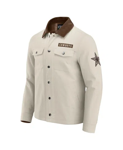 Fanatics Darius Rucker Collection By  Men's Tan Dallas Cowboys Midweight Canvas Full-button Jacket In Brown