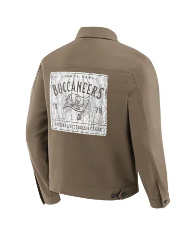 Fanatics Darius Rucker Collection By  X Nfl Men's Tan Tampa Bay Buccaneers Trucker Full-button Jacket In Brown