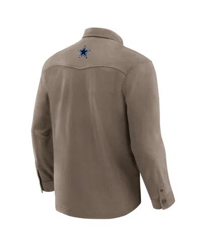 Fanatics Darius Rucker Collection By  Men's Tan Dallas Cowboys Polar Fleece Cozy Button-up Shirt In Brown
