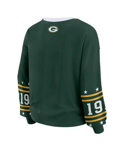 Wear By Erin Andrews Women's Green Green Bay Packers Plus Size Sport Long-sleeve T-shirt In Gray