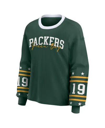Wear By Erin Andrews Women's Green Green Bay Packers Plus Size Sport Long-sleeve T-shirt In Gray