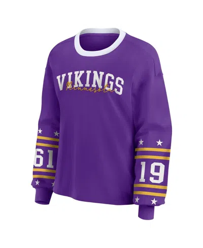 Wear By Erin Andrews Women's Purple Minnesota Vikings Plus Size Sport Long-sleeve T-shirt In Purple