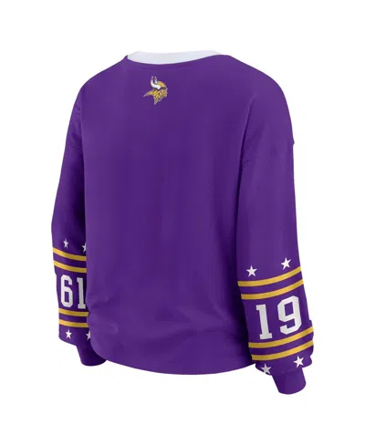 Wear By Erin Andrews Women's Purple Minnesota Vikings Plus Size Sport Long-sleeve T-shirt In Purple
