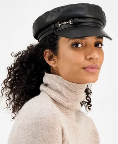 Giani Bernini Distressed Skipper Cap, Macy's Exclusive In Black