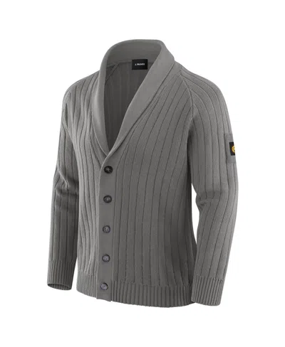 J. Palmer Men's Graphite Detroit Lions The Playmaker Cardigan Raglan Sweater In Gray