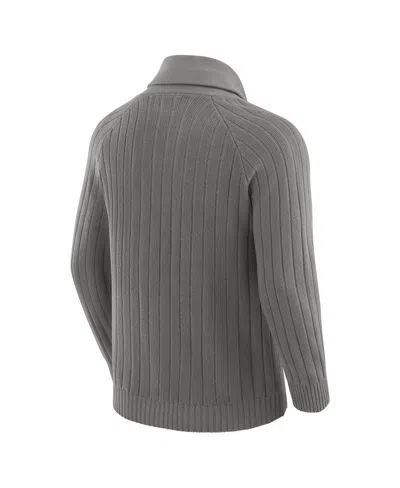 J. Palmer Men's Graphite Detroit Lions The Playmaker Cardigan Raglan Sweater In Gray