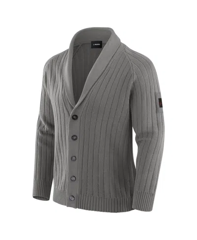 J. Palmer Men's Graphite Detroit Lions The Playmaker Cardigan Raglan Sweater In Gray