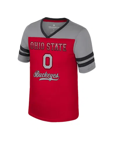 Colosseum Big Girls Scarlet Ohio State Buckeyes Princess Bubblegum Bling T-shirt In Red