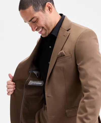 Bar Iii Men's Slim-fit Satin Suit Separate Jacket, Exclusively At Macy's In Brown
