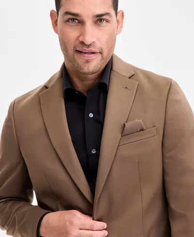 Bar Iii Men's Slim-fit Satin Suit Separate Jacket, Exclusively At Macy's In Brown