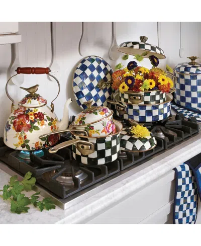 Mackenzie-childs Courtly Check Enameled 2.5-quart Saucepan In Multi